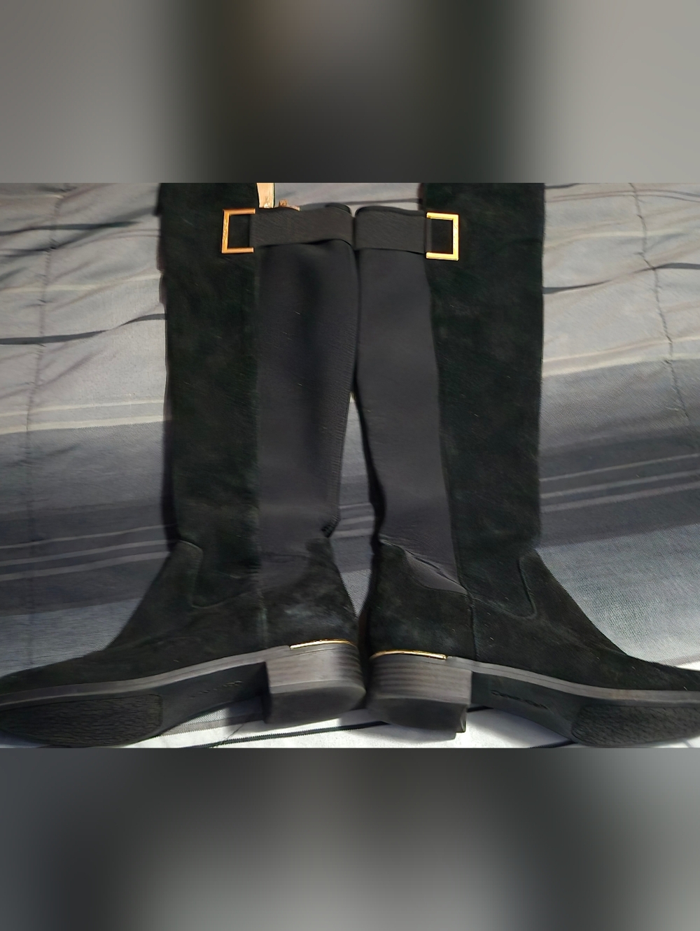 Woemen's Calvin Klein Black Cylan Riding Boot Size 8 Pre Owned